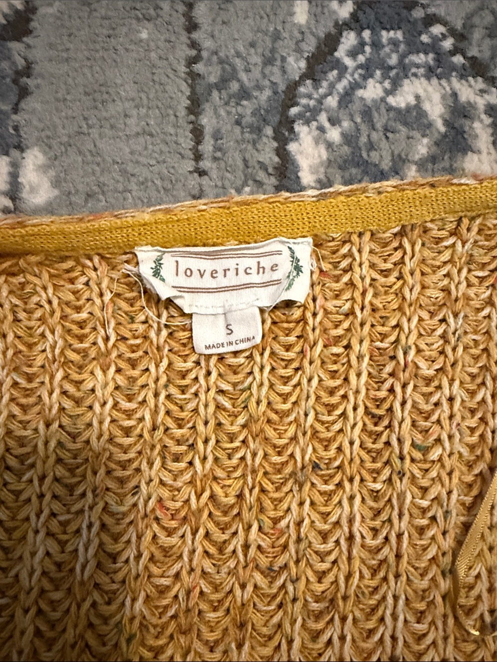 Love Riche Mustard Knit Sweater - Ribbed Texture - Picture 2 of 3